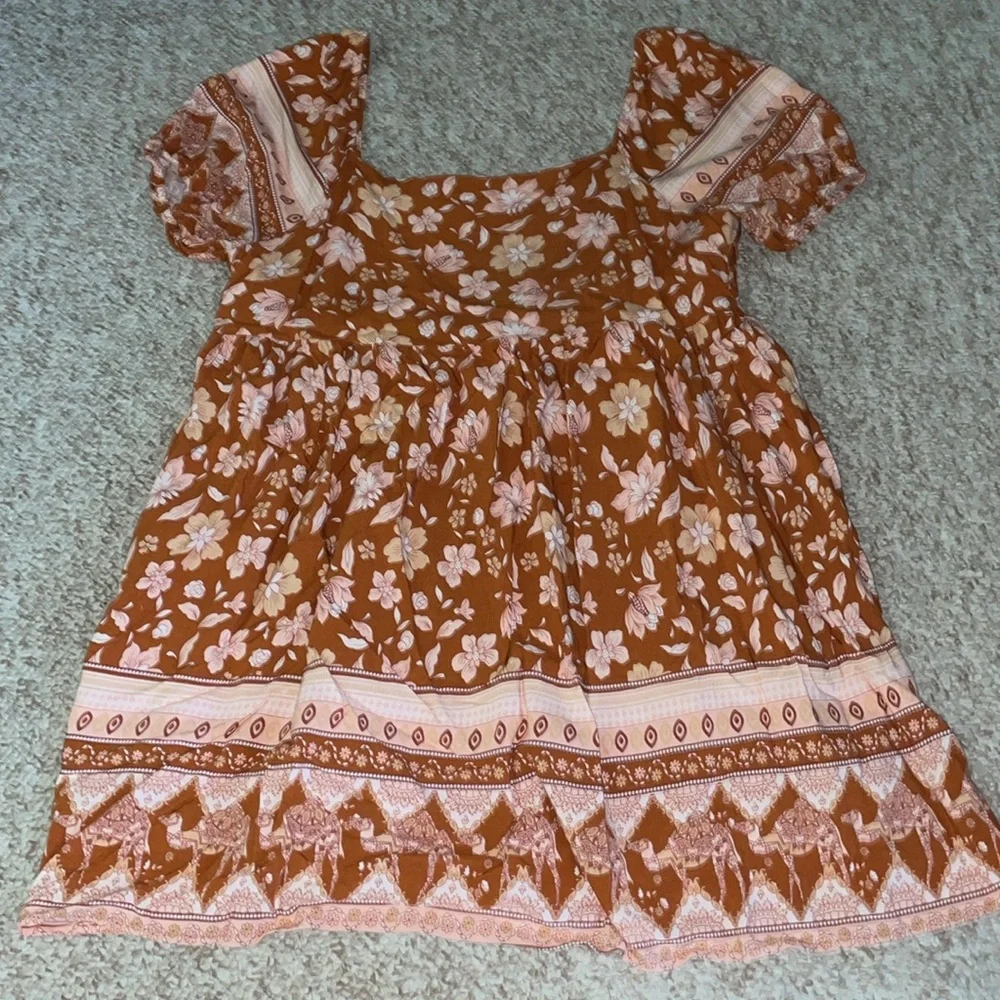 Pink Lily Orange Floral Mini Dress - Picture 5 of 7